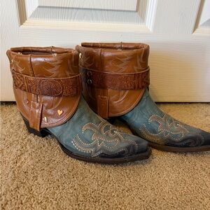 Brown and Blue Custom Canty Boots